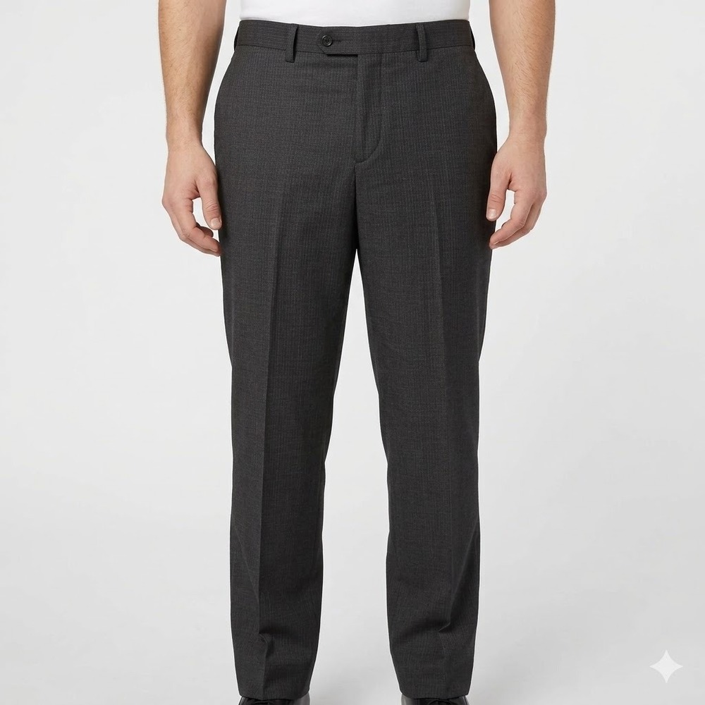Saks Fifth Avenue BLACK 100% Wool Spencer Trousers Mens 36R Gray EUC